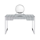 Myles Vanity Set w/Stool, Antique White & Chrome Finish Acme