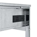 Myles Vanity Set w/Stool, Antique White & Chrome Finish Acme