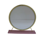 Adao Vanity Mirror & Stool, Faux Fur, Mirror, Pink & Gold Finish Acme