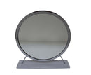 Adao Vanity Mirror & Stool, Faux Fur, Mirror, White & Chrome Finish Acme