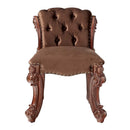 Vendome Vanity Stool, Fabric & Cherry Finish Acme