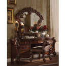 Vendome Vanity Stool, Fabric & Cherry Finish Acme