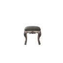 Dresden Vanity Stool, Vintage Bone White & Faux Leather Acme