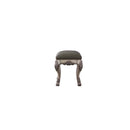 Dresden Vanity Stool, Vintage Bone White & Faux Leather Acme