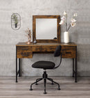 Juvanth Vanity Desk & Mirror, Rustic Oak & Black Finish Acme