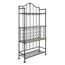 Edina Wine Rack, Oak & Sandy Black Finish Acme