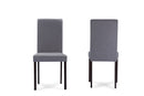 Hiro Espresso Wood Gray Fabric 5PC Dining Set Baxton