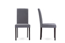 Hiro Espresso Wood Gray Fabric 5PC Dining Set Baxton