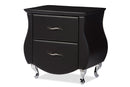 Minahasa Black Faux Leather Nightstand Baxton