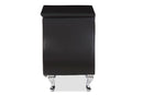 Minahasa Black Faux Leather Nightstand Baxton