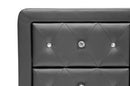 Octavia Crystal Tufted Black Upholstered Modern Nightstand, 2-Drawers Baxton