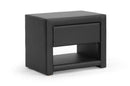 Nayana Black Upholstered Modern Nightstand, 1-Drawers Baxton