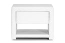 Nayana White Upholstered Modern Nightstand, 1-Drawers Baxton