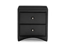 Zamira Black Faux Leather Upholstered Nightstand Baxton