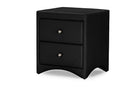 Zamira Black Faux Leather Upholstered Nightstand Baxton