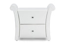 Albany Matte White PU Leather 2 Storage Drawers Nightstand Baxton