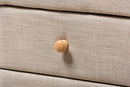 Fadri Beige Linen Upholstered 2-Drawer Nightstand Baxton