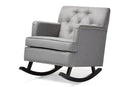 Emile Gray Fabric Upholstered Button-tufted Rocking Chair Baxton