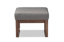 Roana Gray Fabric Upholstered Ottoman Stool Baxton