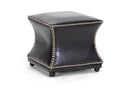 Kuro Dark Brown Modern Leather Ottoman Baxton