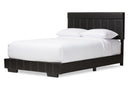 Avignon Black Faux Leather Full Size Platform Bed Baxton