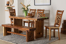 Juan Suar Wood 6-Piece Dining Set Rectangular Table with 4 Chairs and Bench