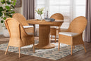 Angel 5-Piece Rattan Dining Set - Round Wicker Table and 4 Side Chairs