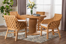 Tucson 5-Piece Rattan Dining Set - Round Wicker Table and 4 Armchairs