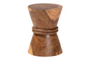 Wymond Solid Suar Wood Sculptural End Table with Hourglass Design