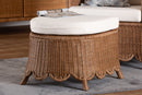Contantine Natural Rattan Footstool with Cushion
