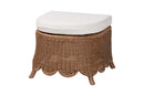 Contantine Natural Rattan Footstool with Cushion