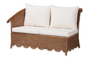 Contantine Natural Rattan 3-Piece Sectional Set with Scalloped Skirt Base