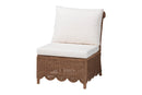 Contantine Natural Rattan 4-Piece Sectional Set with Scalloped Skirt Base