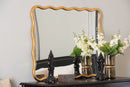 Caia Gold Scalloped Rectangular Wall Mirror, Antique Goldleaf