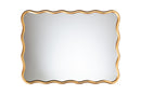 Caia Gold Scalloped Rectangular Wall Mirror, Antique Goldleaf