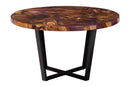 Kelsey Round Wood Epoxy Resin Coffee Table, Natural Brown/Purple/Black