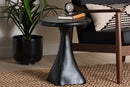 Anatasia Marbled Resin End Table, Black