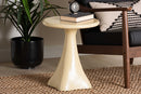 Anatasia Marbled Resin End Table, Cream