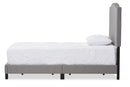 Lumac Gray Fabric Upholstered Twin Size Arched Bed w/Nail Heads Baxton