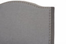 Lumac Gray Fabric Upholstered Twin Size Arched Bed w/Nail Heads Baxton