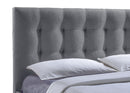 Sumatera Grid-Tufted Gray Fabric Upholstered Storage King-Size Bed w/2-drawer Baxton