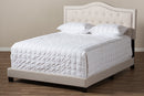Patricia Light Beige Fabric Upholstered King Size Bed Baxton