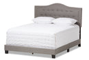 Patricia Light Gray Fabric Upholstered Full Size Bed Baxton