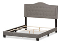 Patricia Light Gray Fabric Upholstered King Size Bed Baxton