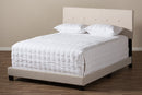 Eliseo Light Beige Fabric Upholstered King Size Bed Baxton