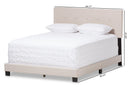 Eliseo Light Beige Fabric Upholstered King Size Bed Baxton