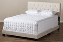 Celeste Light Beige Fabric Upholstered King Size Bed Baxton