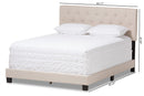 Celeste Light Beige Fabric Upholstered King Size Bed Baxton