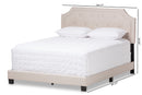 Barrett Light Beige Fabric Upholstered Full Size Bed Baxton