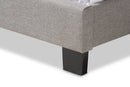 Barrett Light Gray Fabric Upholstered King Size Bed Baxton
